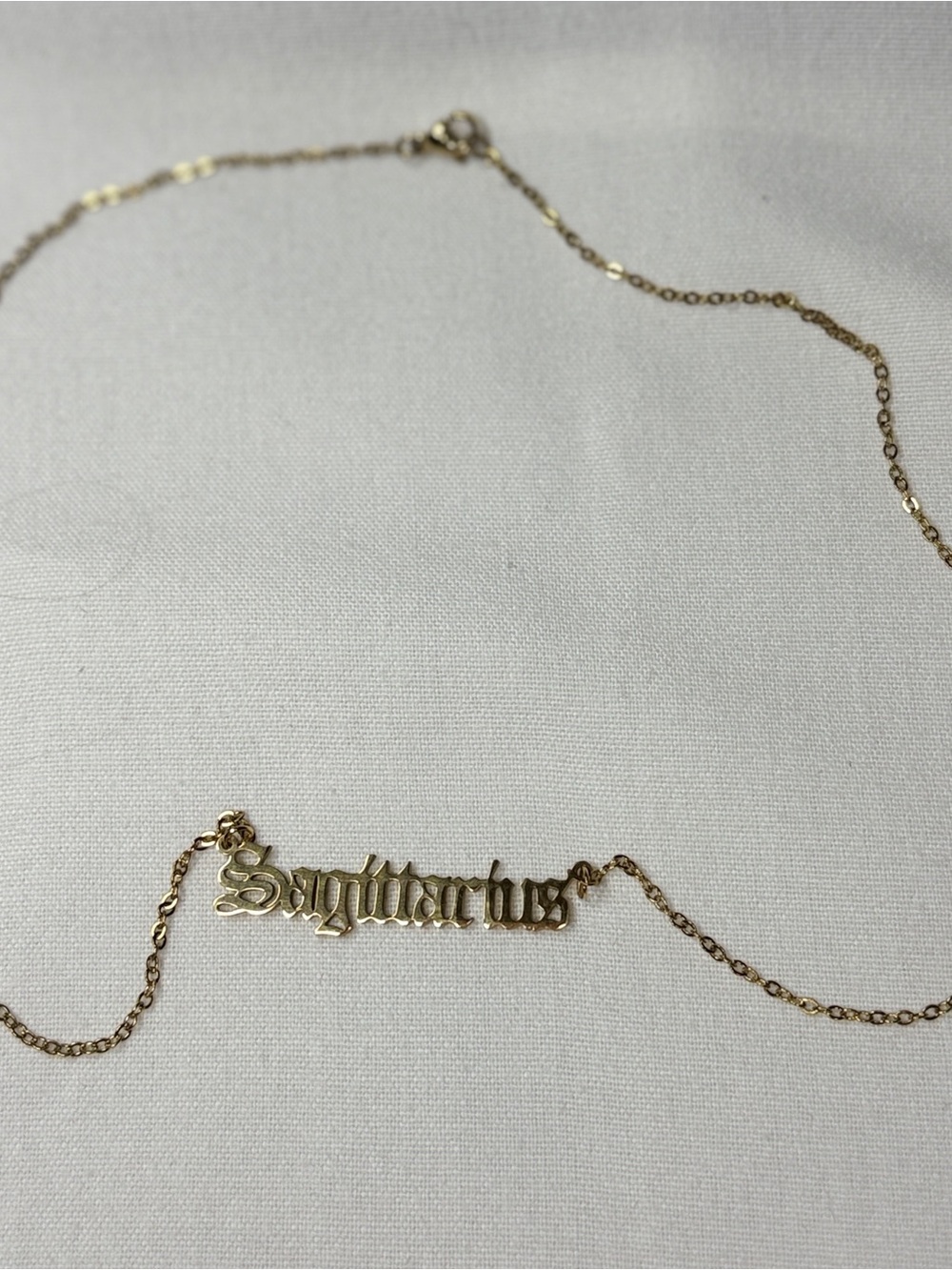 Gold Sagittarius Nameplate Necklace - Women's Zodiac Jewelry - Picture 8 of 8